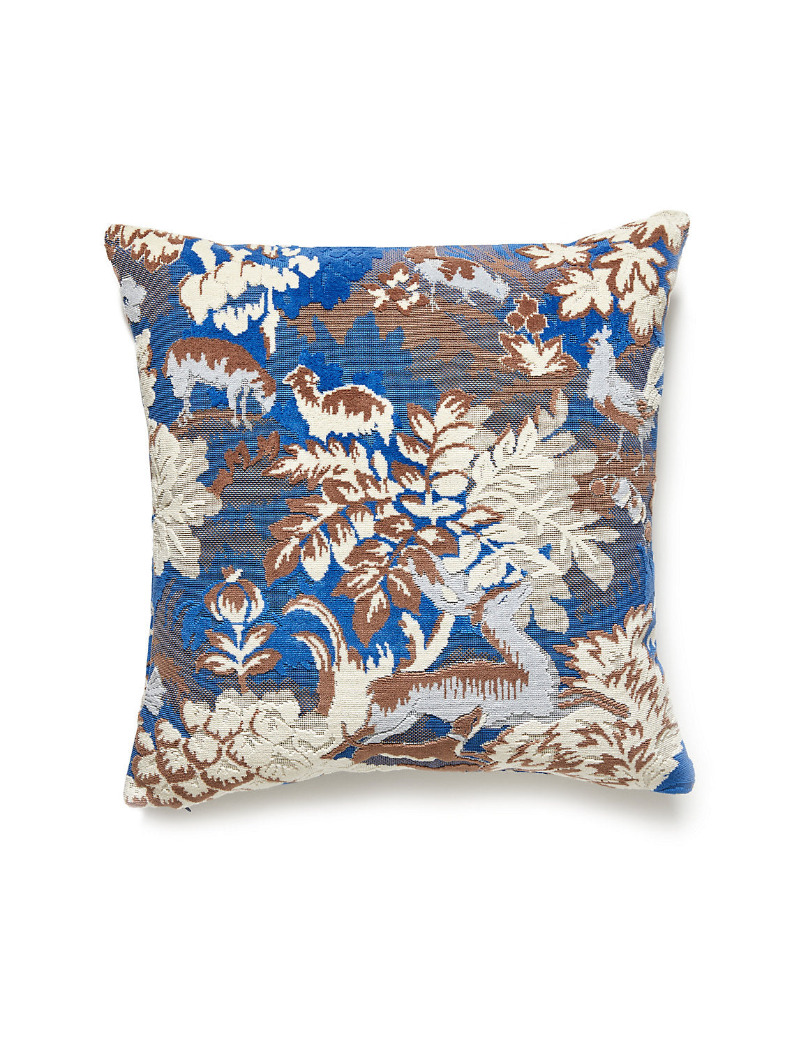 Scalamandre Tails Tale 22 X 22 - Blue Wood Decorative Pillow