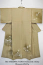 High Quality Silk Wedding Tsukesage Lovely Cherry Blossom Taupe