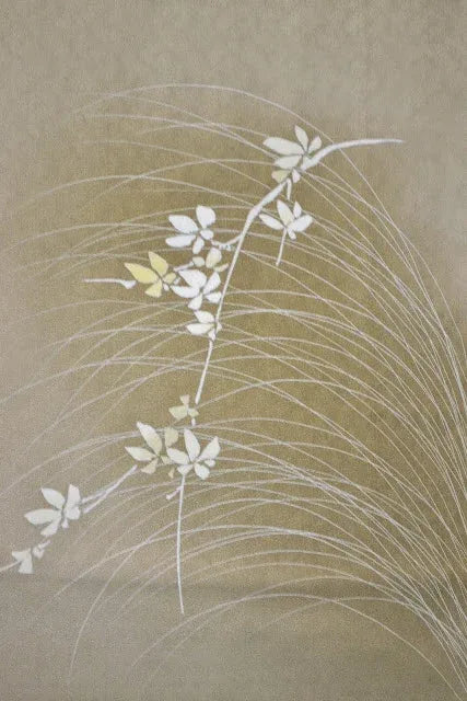 High Quality Silk Wedding Tsukesage Lovely Cherry Blossom Taupe