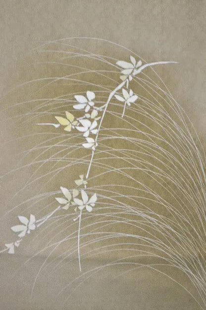 High Quality Silk Wedding Tsukesage Lovely Cherry Blossom Taupe