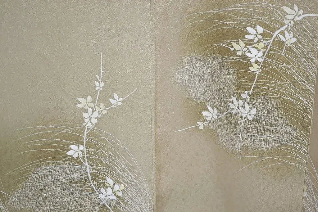 High Quality Silk Wedding Tsukesage Lovely Cherry Blossom Taupe