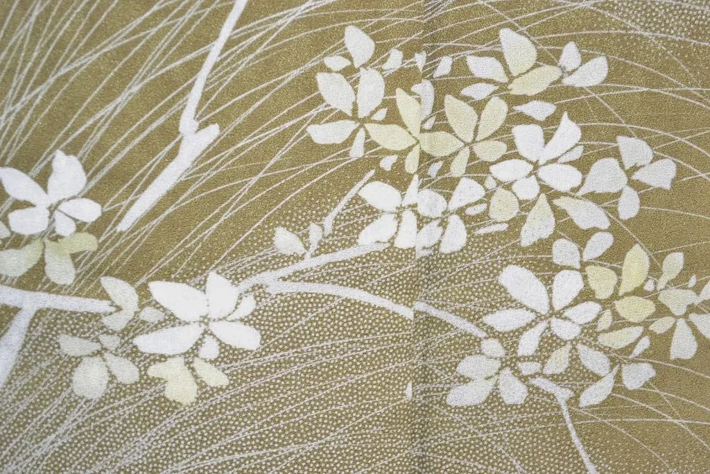 High Quality Silk Wedding Tsukesage Lovely Cherry Blossom Taupe