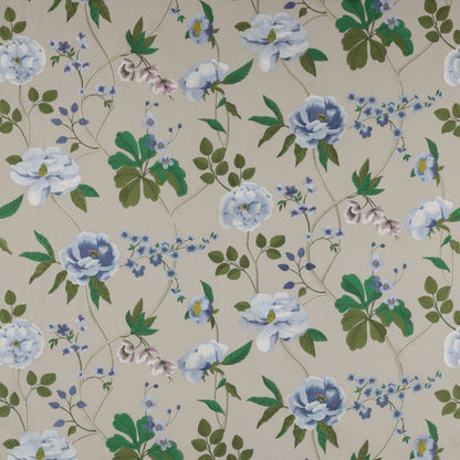 Manuel Canovas Paris Talmont Ciel Embroidery Blue Green on Beige Floral Botanical Foliage MSRP USD364/y