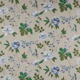 Manuel Canovas Paris Talmont Ciel Embroidery Blue Green on Beige Floral Botanical Foliage MSRP USD364/y
