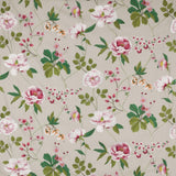 Manuel Canovas Paris Talmont Rose Embroidery Pink Green White on Beige Botanical Foliage MSRP USD364/y