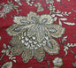 By yard Designer Magnolia Home White Paisley Jacobean Print Red