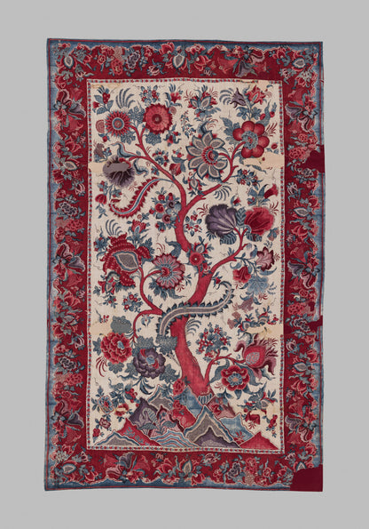 Scalamandre Aldeburgh Paisley Tree Of Life Toile Chintz Printed Palampores Cotton Rose Pink Real Blue Red Indian Chintz