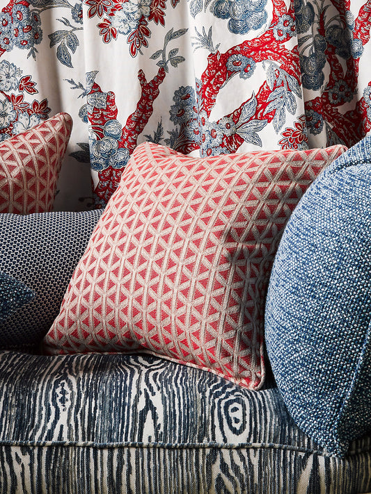 Scalamandre Cross Channel 22 X 22 - Rouge Decorative Pillow