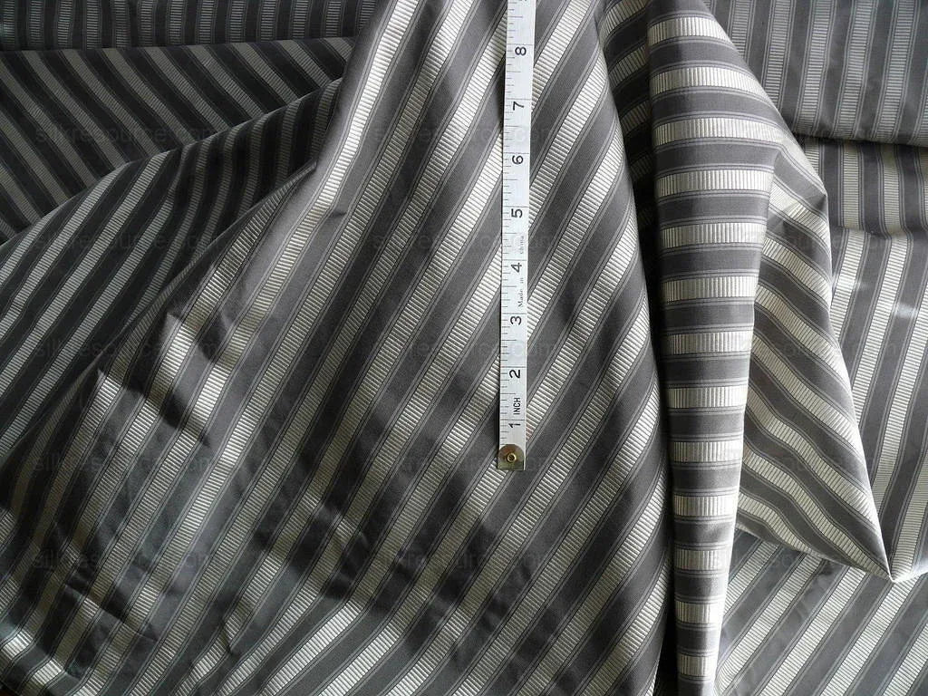 Scalamandre 100% Silk Shirred Stripe Lite Silver MSRPUSD 363/y