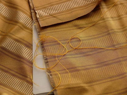 Scalamandre 100%silk Shirred Stripe Yellow Gold MSRP USD363/y
