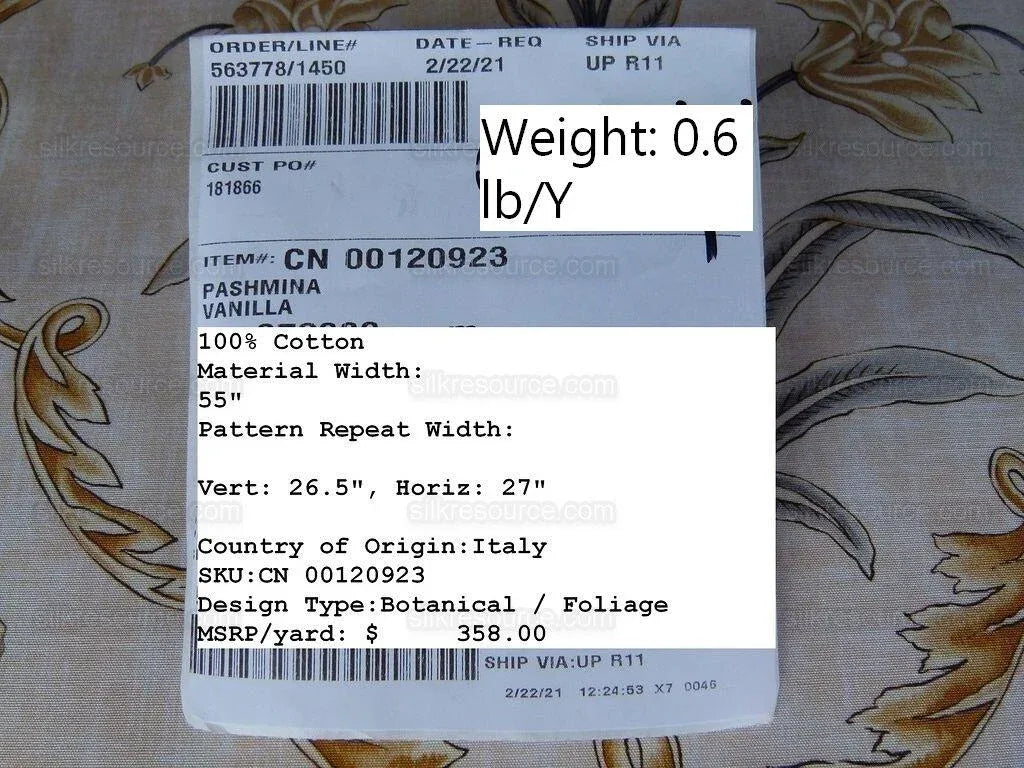 Scalamandre Pashmina Vanilla Floral Lattice Cream Gold Pink Green Arabisque Print MSRP USD 358/Y
