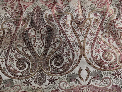 Scalamandre Baranzelli Regency 100%silk Lampas Red Green Renaissance Paisley