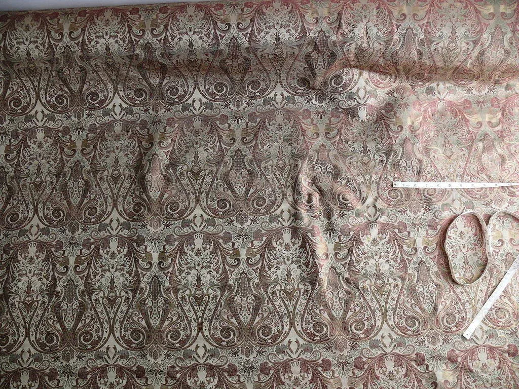 Scalamandre Baranzelli Regency 100%silk Lampas Red Green Renaissance Paisley