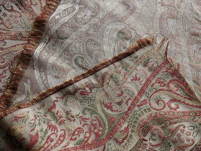 Scalamandre Baranzelli Regency 100%silk Lampas Red Green Renaissance Paisley