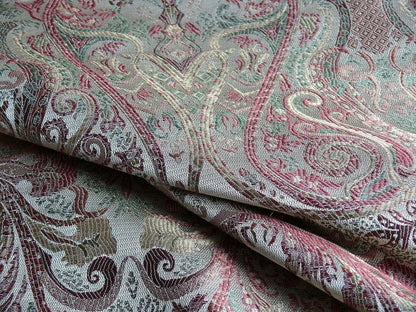 Scalamandre Baranzelli Regency 100%silk Lampas Red Green Renaissance Paisley