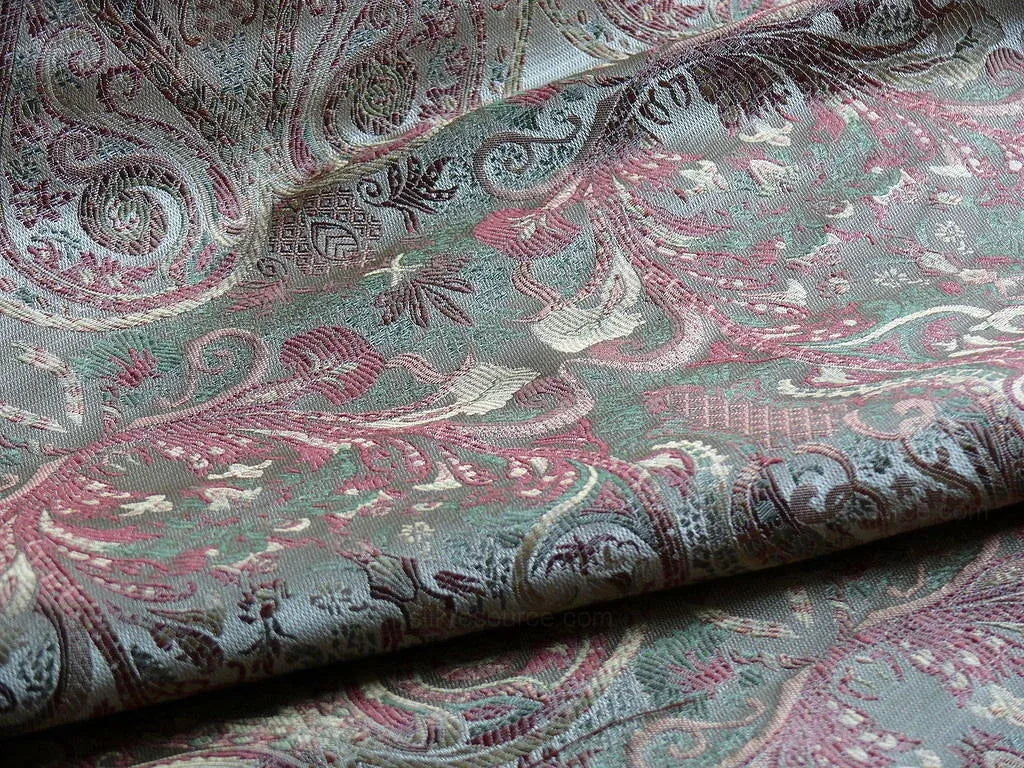 Scalamandre Baranzelli Regency 100%silk Lampas Red Green Renaissance Paisley