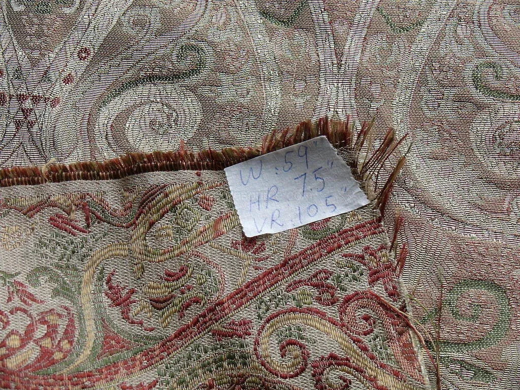 Scalamandre Baranzelli Regency 100%silk Lampas Red Green Renaissance Paisley