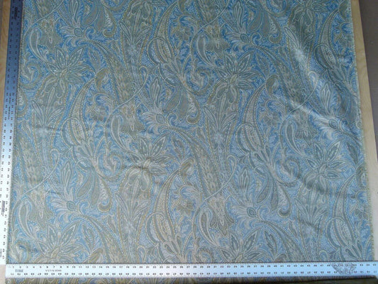 Bty Kravet Delft Grammercy Park Paisley Blue Green Silk Damask Mspr198/y