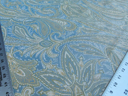 Bty Kravet Delft Grammercy Park Paisley Blue Green Silk Damask Mspr198/y