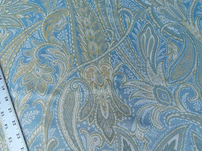 Bty Kravet Delft Grammercy Park Paisley Blue Green Silk Damask Mspr198/y