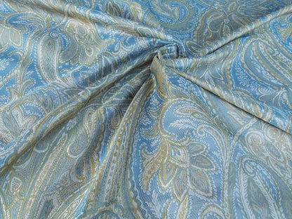 Bty Kravet Delft Grammercy Park Paisley Blue Green Silk Damask Mspr198/y