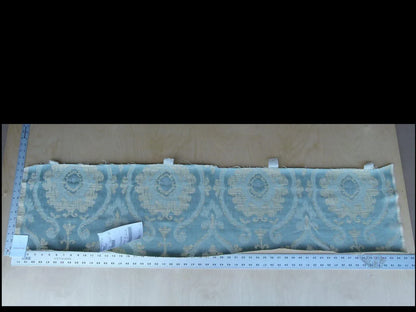 0.25 Yd Scalamandre Libretto Light Teal Blue Medallion Lampas MSRP USD 256/Y