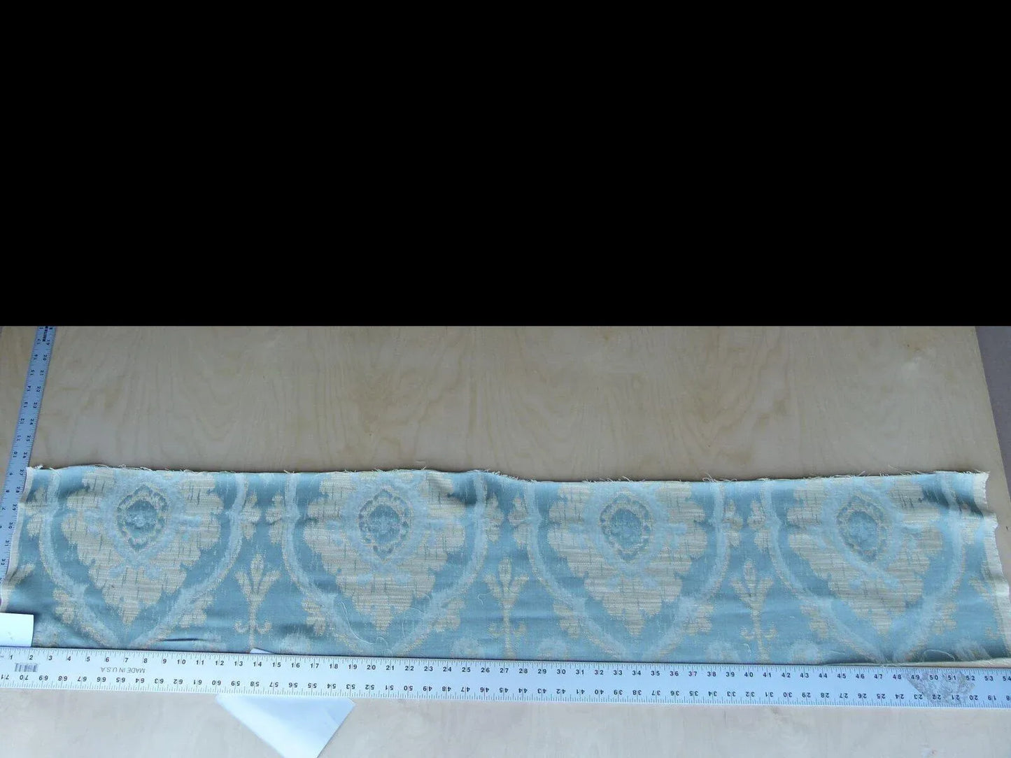 0.25 Yd Scalamandre Libretto Light Teal Blue Medallion Lampas MSRP USD 256/Y