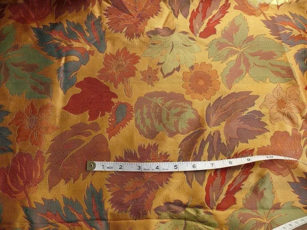 Hiend 100% Silk Lampas Brocade Golden Fall Foliage Bty