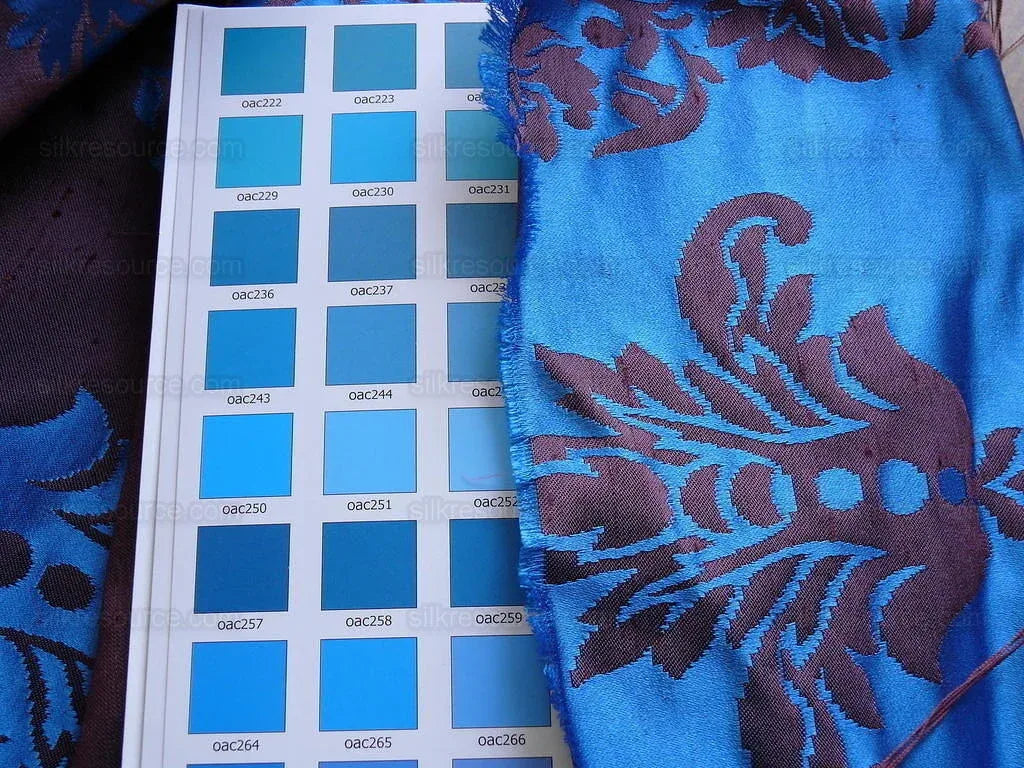 By Yard Scalamandre Chenault Renaissance 100%silk Lampas Royal Blue