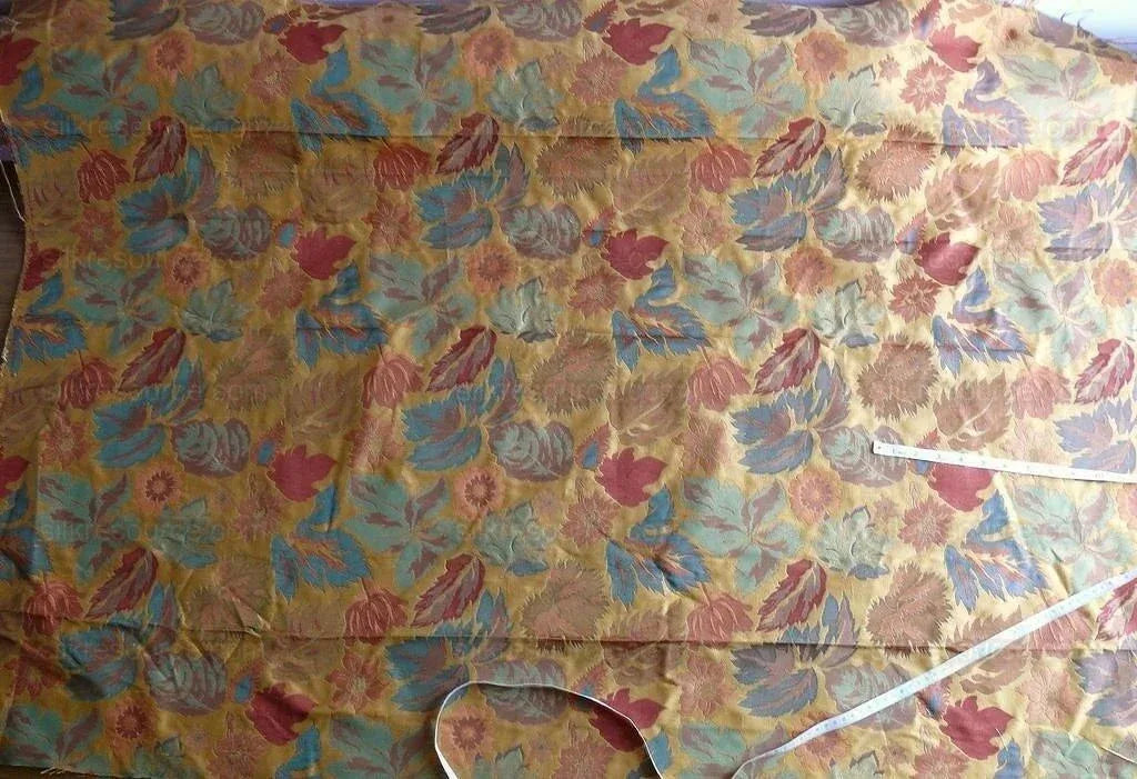 Hiend 100% Silk Lampas Brocade Golden Fall Foliage Bty