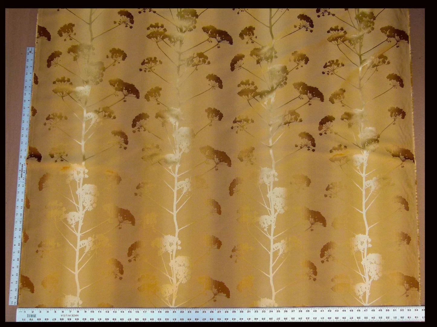 Kravet Coutour 100% Silk Quiet Place Serenity Gold Amber Forest Yarrow Autumn Foliage MSRP 276/Y By Yard