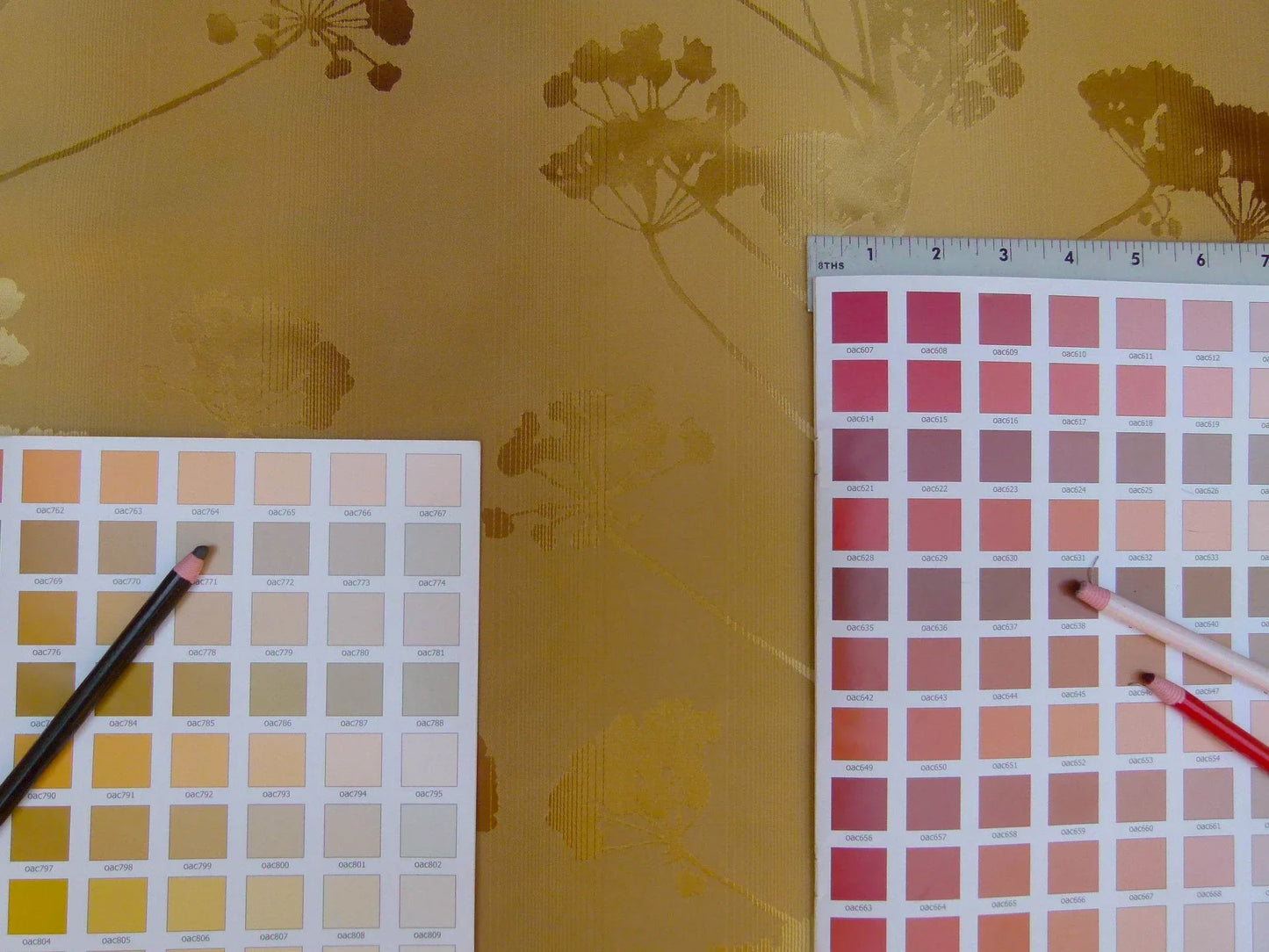 Kravet Coutour 100% Silk Quiet Place Serenity Gold Amber Forest Yarrow Autumn Foliage MSRP 276/Y By Yard