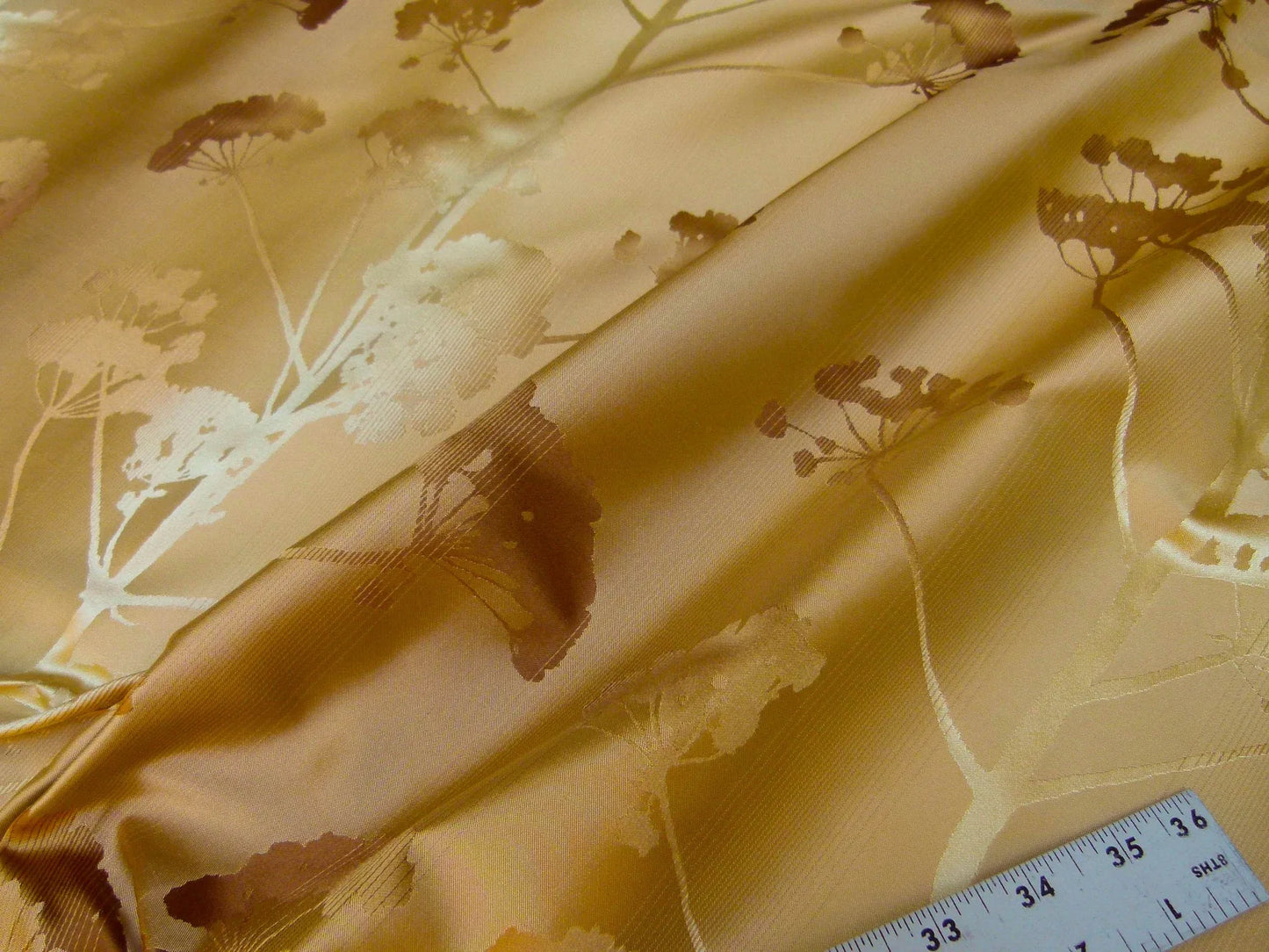 Kravet Coutour 100% Silk Quiet Place Serenity Gold Amber Forest Yarrow Autumn Foliage MSRP 276/Y By Yard
