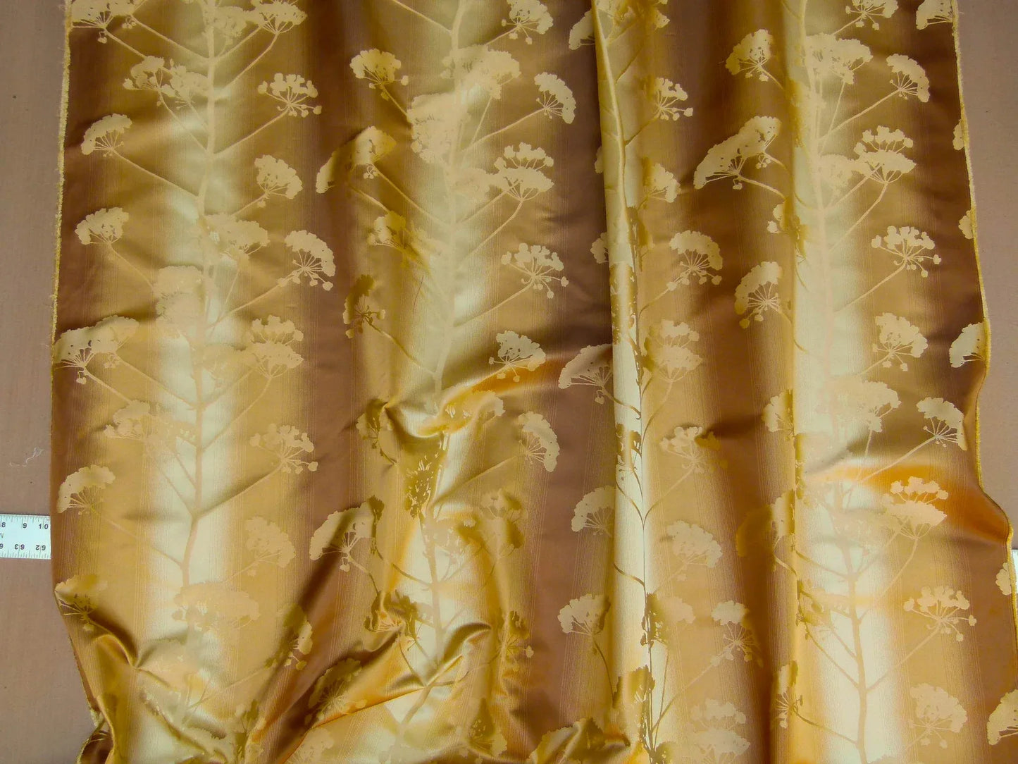 Kravet Coutour 100% Silk Quiet Place Serenity Gold Amber Forest Yarrow Autumn Foliage MSRP 276/Y By Yard