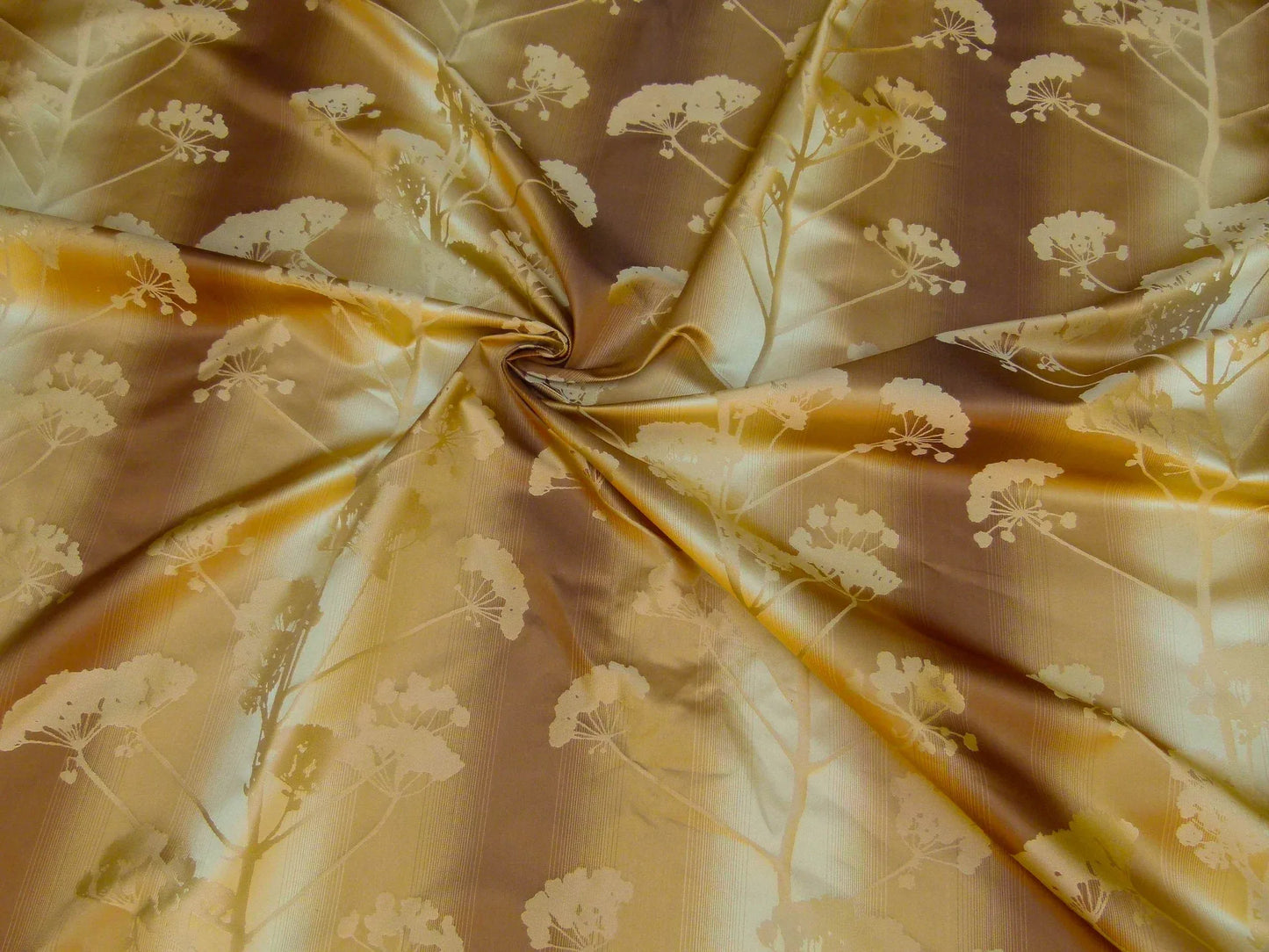 Kravet Coutour 100% Silk Quiet Place Serenity Gold Amber Forest Yarrow Autumn Foliage MSRP 276/Y By Yard