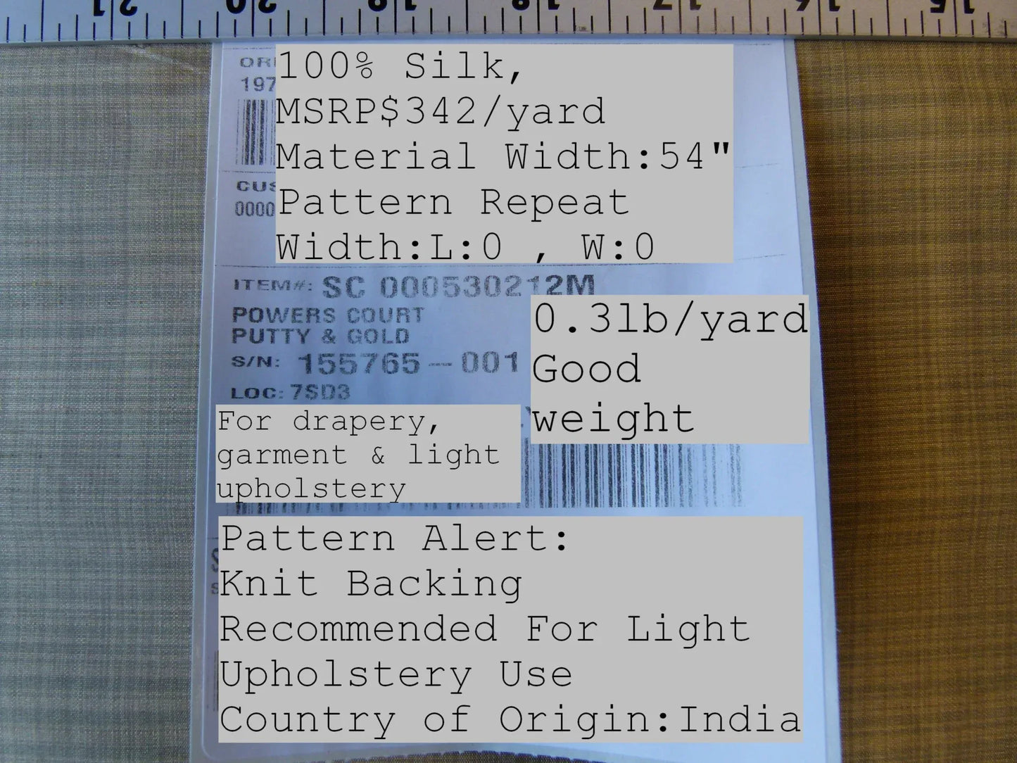 By yard Scalamandre Powers Court Putty Gold Silk Taffeta Strie MSRP USD 342/y