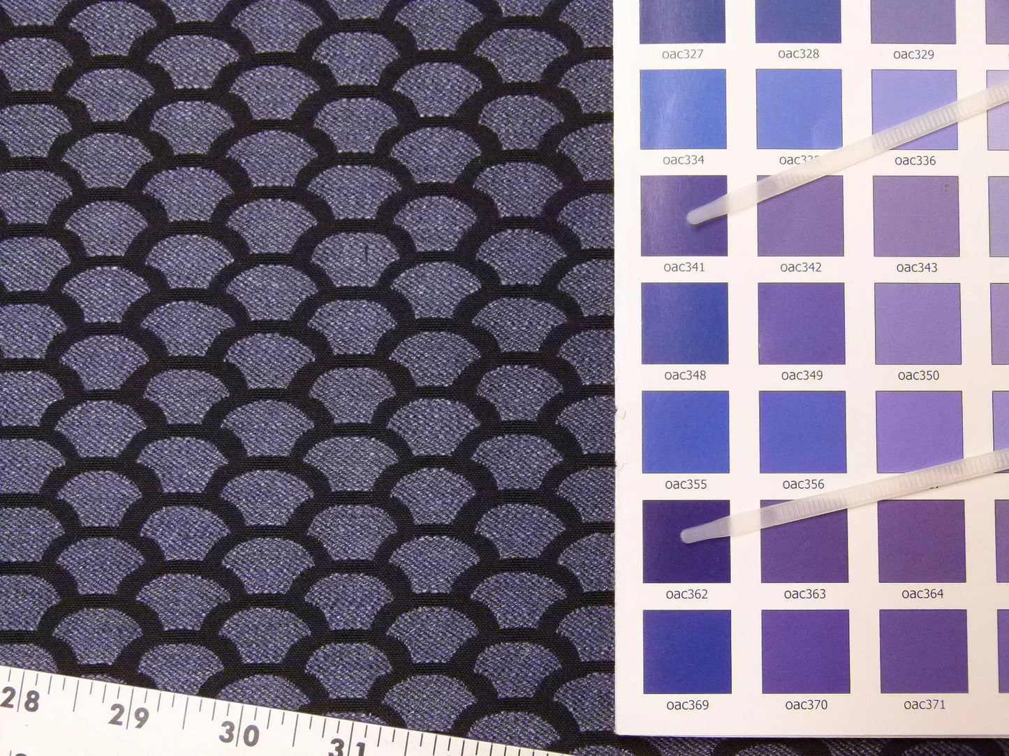 Scalamandre Poseidon Indigo, Deep Blue Neutral Fish Scale Ocean Wave MSRP USD184/Y