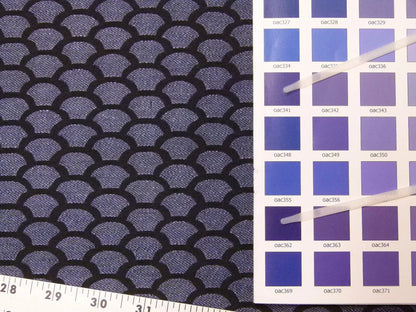 Scalamandre Poseidon Indigo, Deep Blue Neutral Fish Scale Ocean Wave MSRP USD184/Y