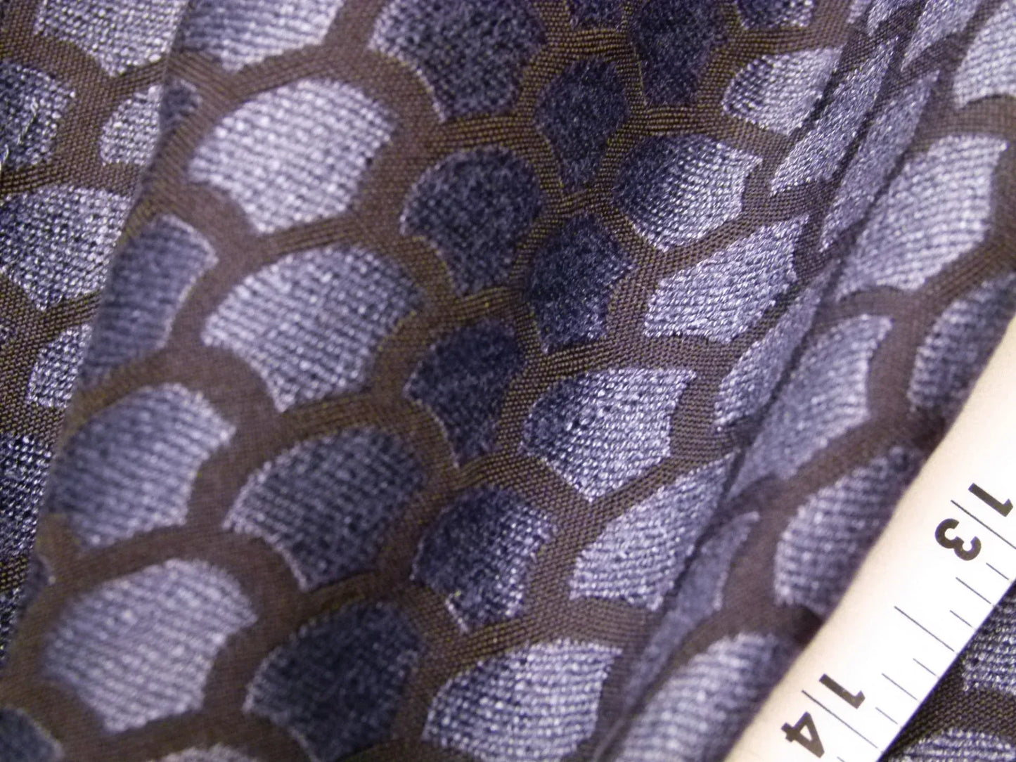 Scalamandre Poseidon Indigo, Deep Blue Neutral Fish Scale Ocean Wave MSRP USD184/Y