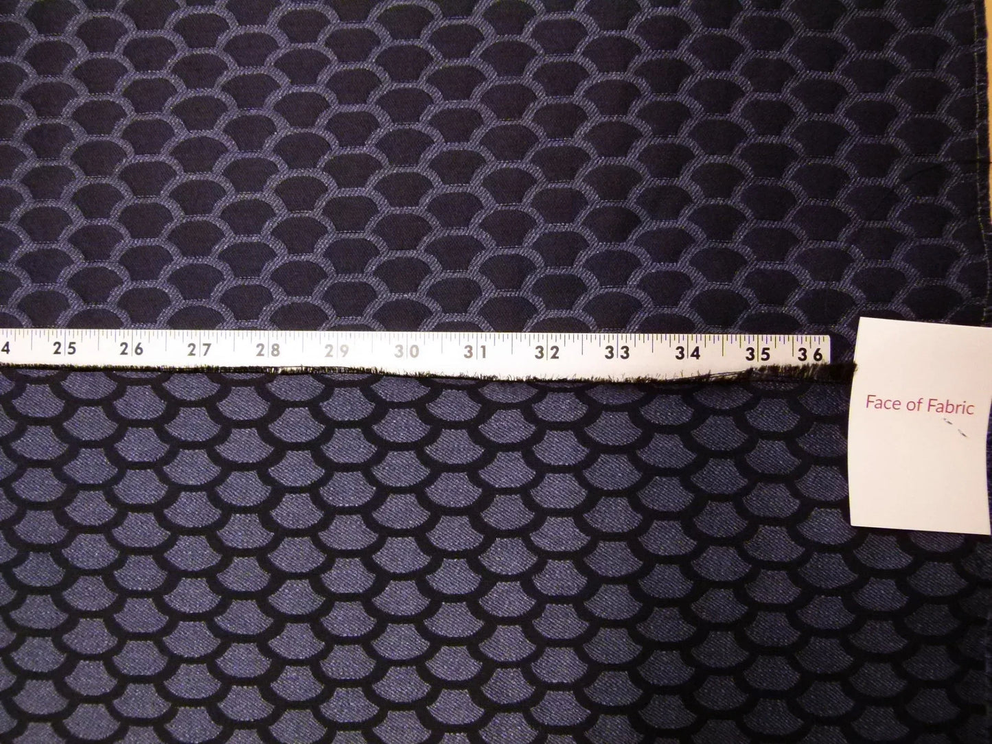 Scalamandre Poseidon Indigo, Deep Blue Neutral Fish Scale Ocean Wave MSRP USD184/Y