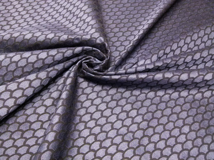 Scalamandre Poseidon Indigo, Deep Blue Neutral Fish Scale Ocean Wave MSRP USD184/Y