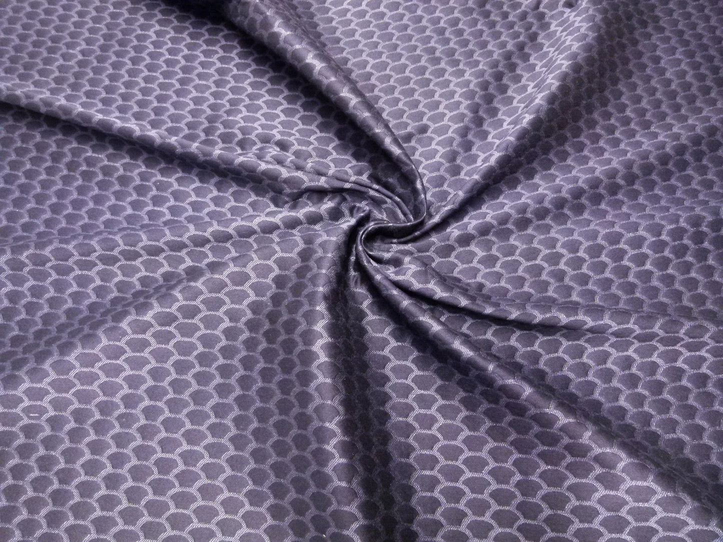 Scalamandre Poseidon Indigo, Deep Blue Neutral Fish Scale Ocean Wave MSRP USD184/Y