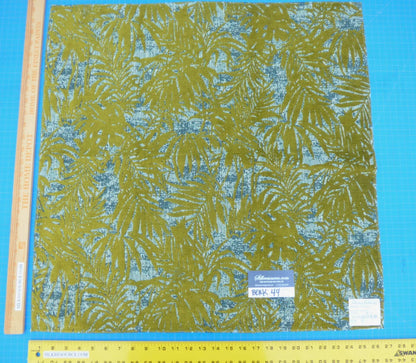 1 Berkbox49 Scalamandre Square Palmero Chenille Green Chatreuse &amp; Blue Palm Foliage MSRP USD 200+/yard