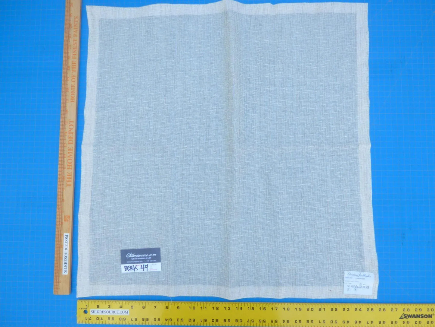 2 Berkbox49 Scalamandre Square Labyrinth Wool Sheer White MSRP USD 200+