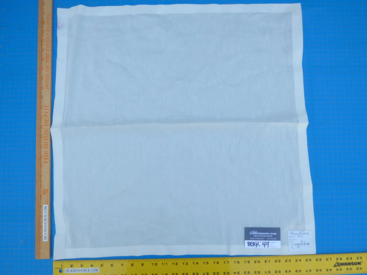 7 Berkbox49 Scalamandre Square Inversa Linen Sheer White  MSRP USD 200+