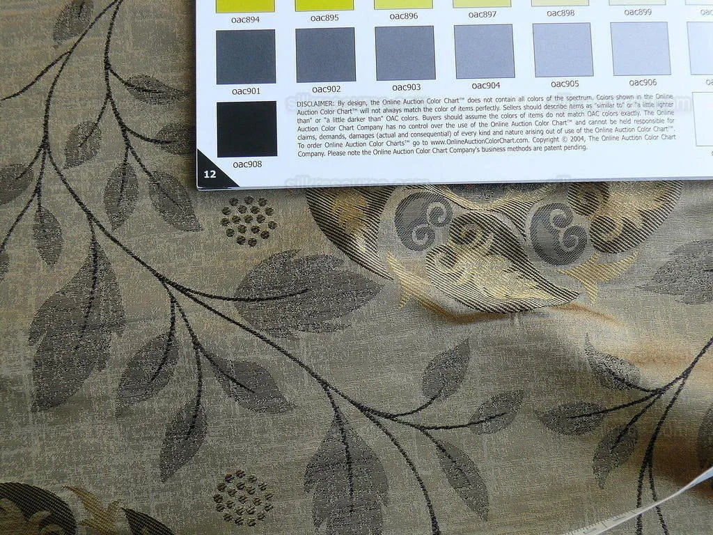 S Harris Tobago Silk Lampas Antique Gold Art Deco MSRP USD 188+/Y