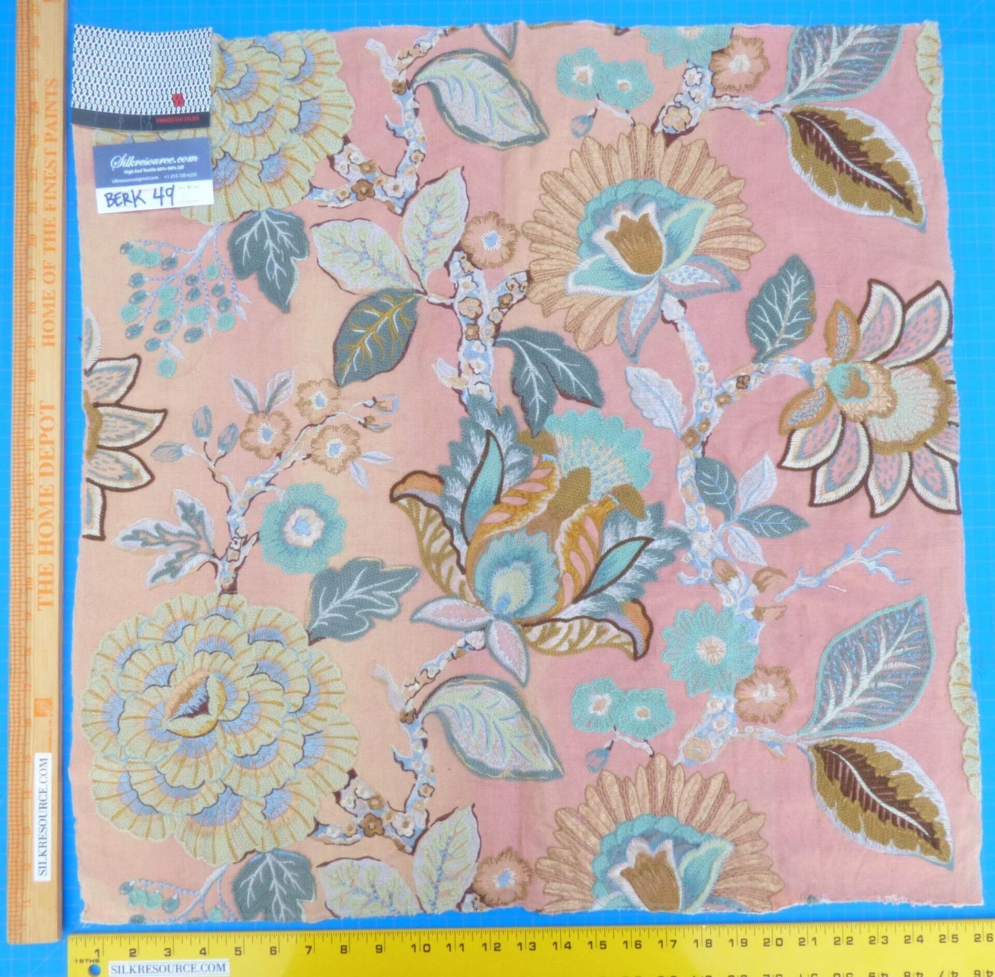 10 Berkbox49 Scalamandre Square Swadeshi Cassia Aqua Gold MSRP USD 200+