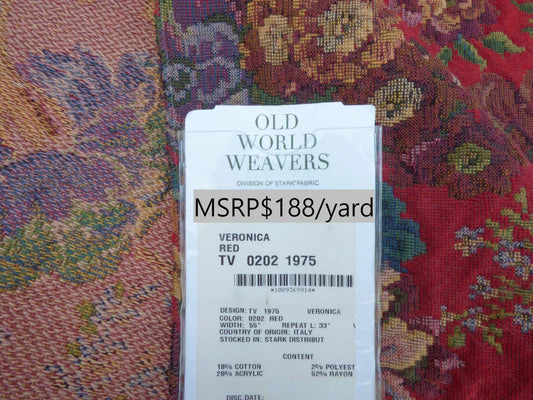 12 Berkbox49 Scalamandre Square Veronica Red Floral MSRP USD 200+