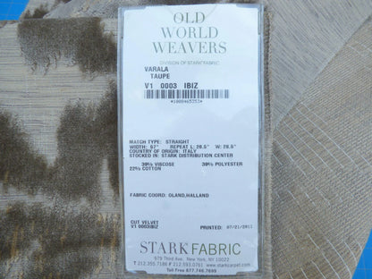 14 Berkbox49 Scalamandre Square Varala Taupe Cut Velvet Brown MSRP USD 200+