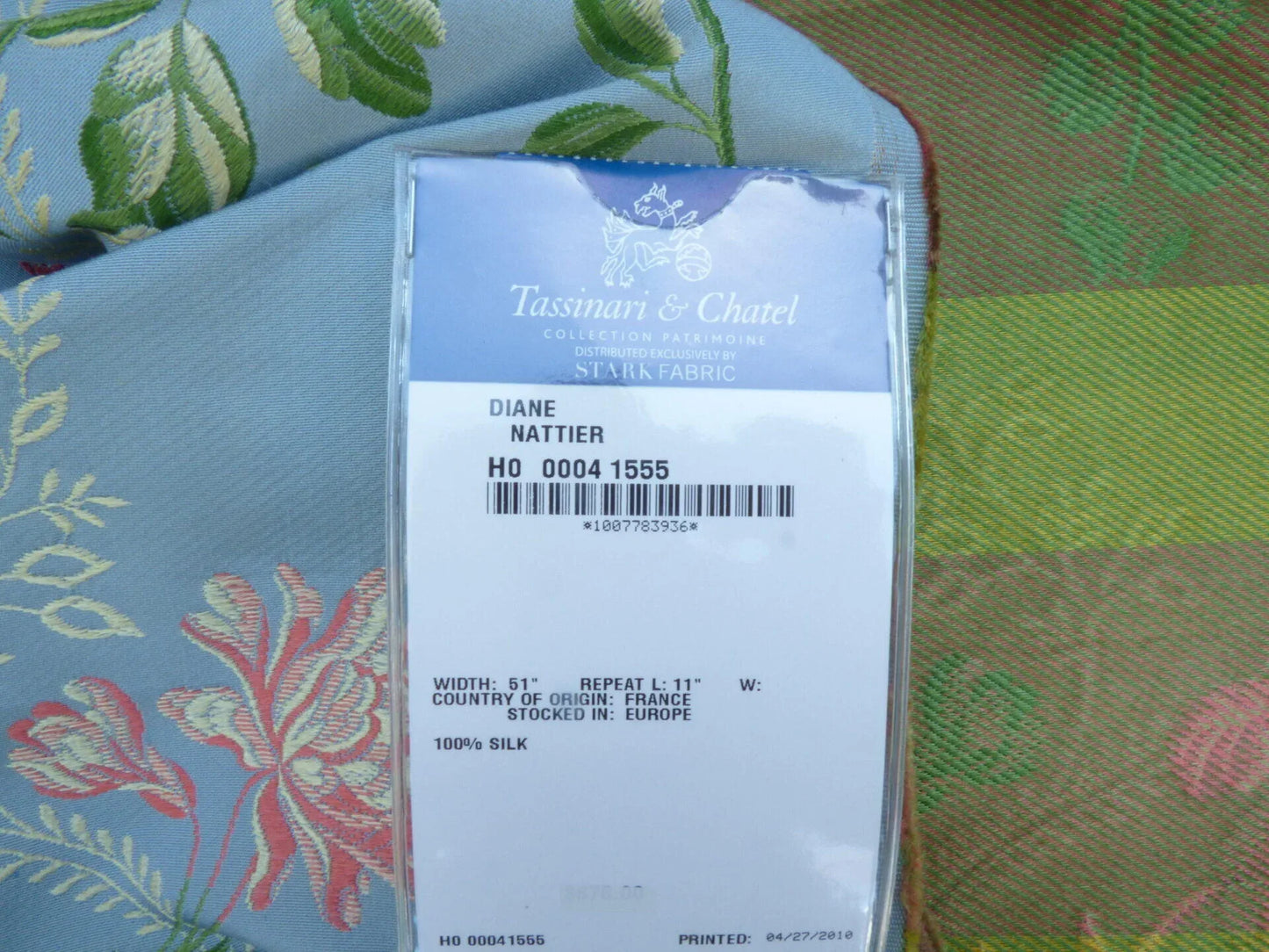 16 Berkbox49 Scalamandre Square Diane Nattier Silk Blue Floral MSRP USD 1000/yard